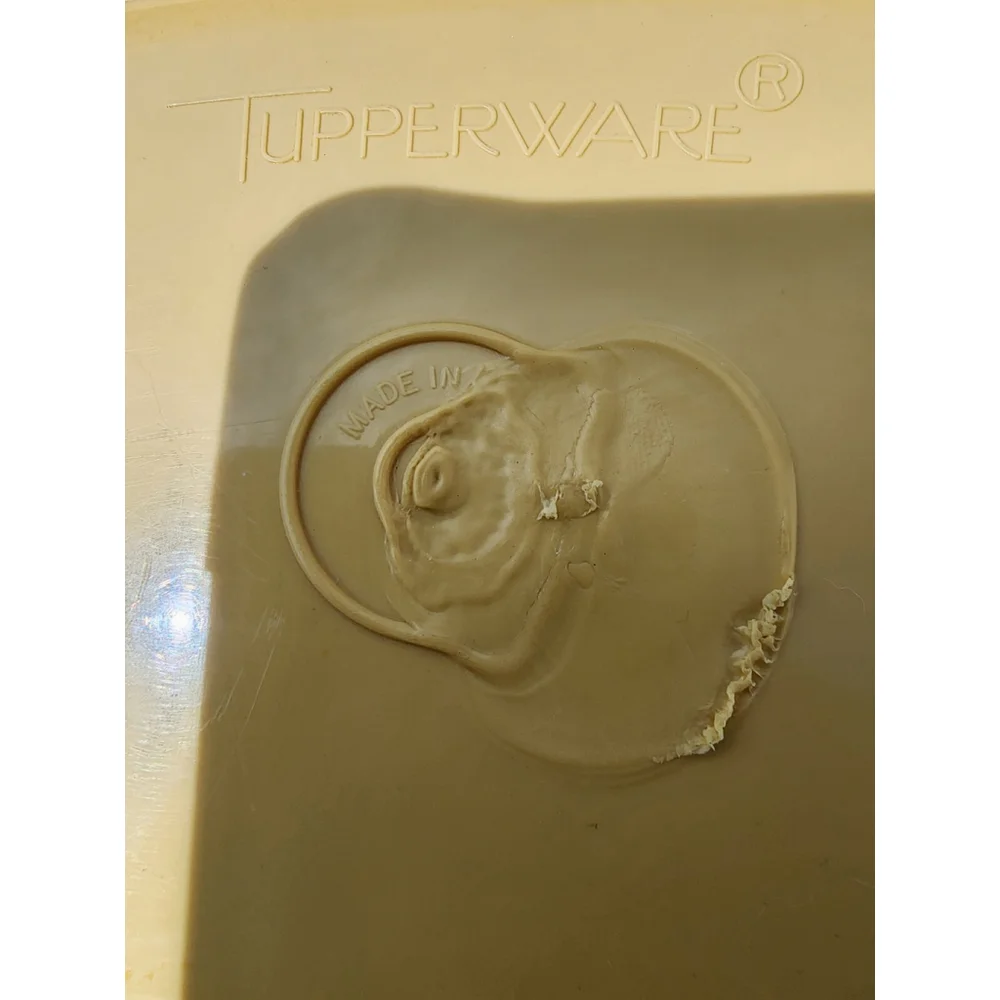 Vintage Yellow Gold 3 pc Tupperware‎ Microwave Steamer Serving Dish 1273